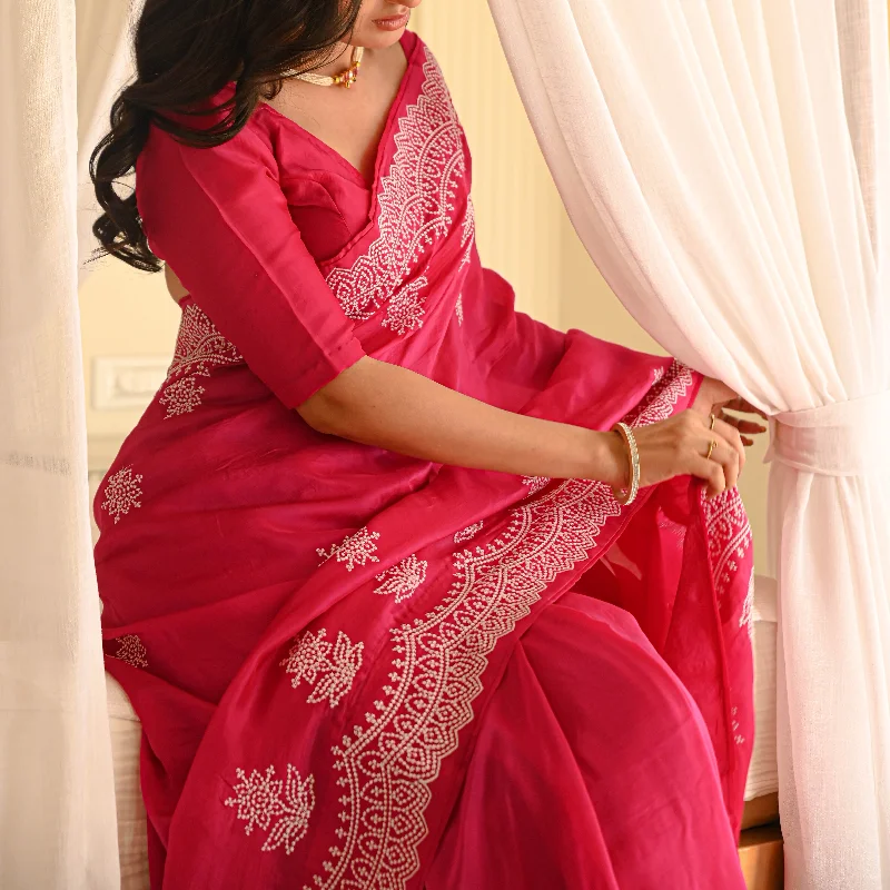 Celestial Pink Organza Saree