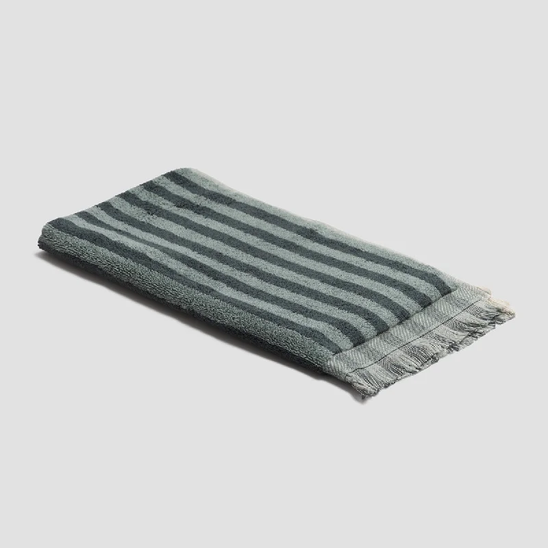 Pine Green Pembroke Stripe Washcloth