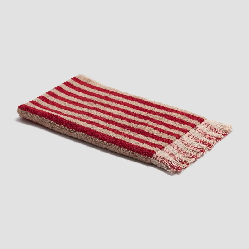 Sandstone Red Pembroke Stripe Washcloth