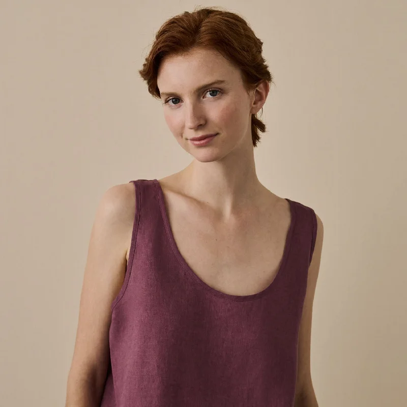 Fresh Fig Linen Tencel Cami Top