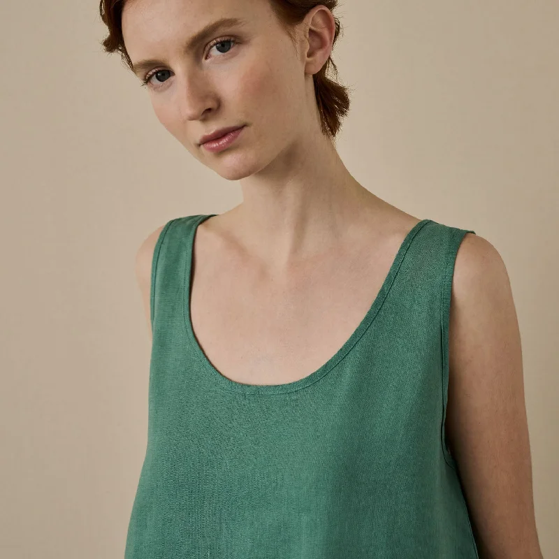 Tranquil Green Linen Tencel Cami Top