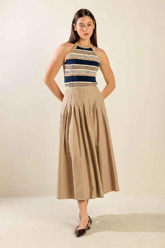 FLEETING FAUNA WOVEN MIDI SKIRT