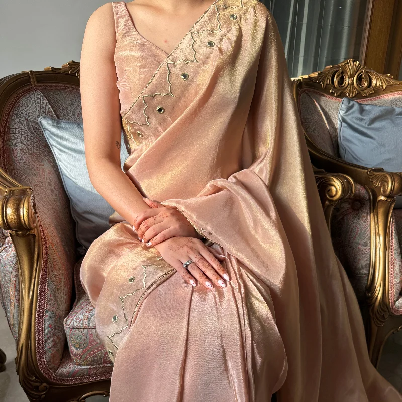 Golden Mauve Tissue Saree