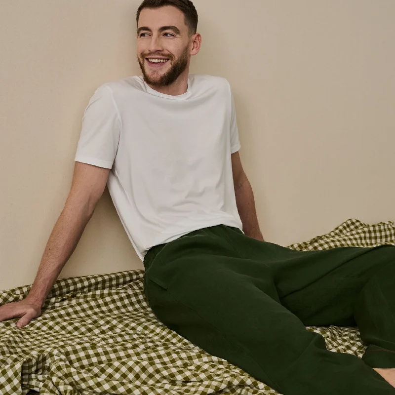 Men's Fern Green Linen Pajama Pants