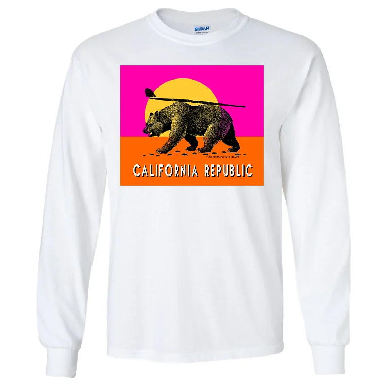 California Summer Surf Bear Long Sleeve Shirt