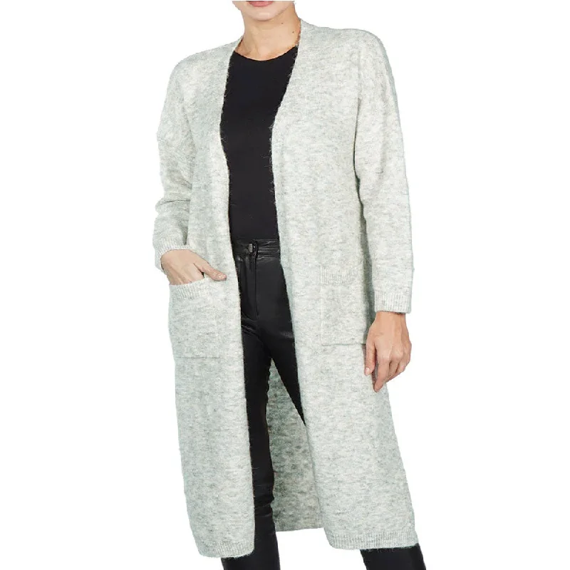 Women's 2-Pockets Fleece Cardigan,Grey