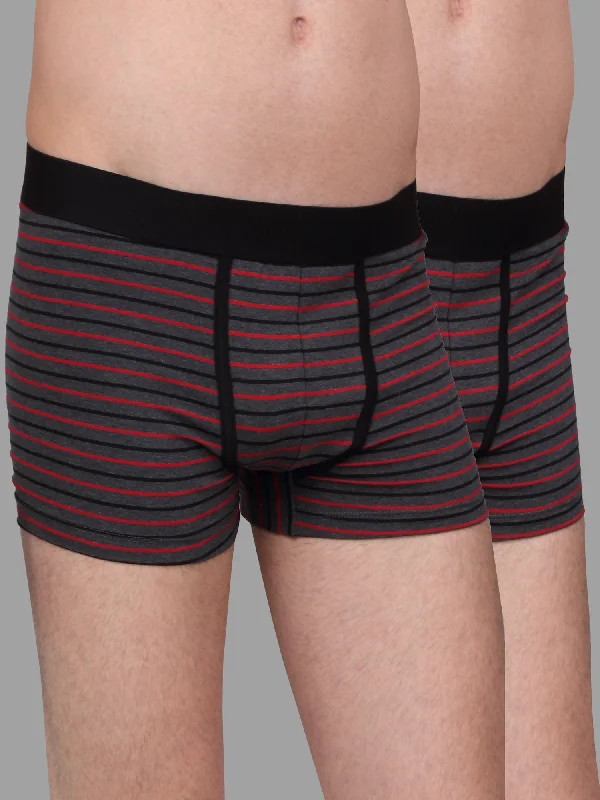 Men's Grey Pack of 2 Striped Cotton Stretch Briefs