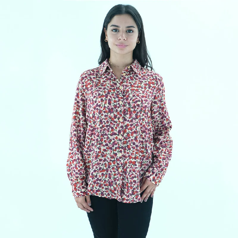 Women's All Over Printed Dress Shirt,Multi