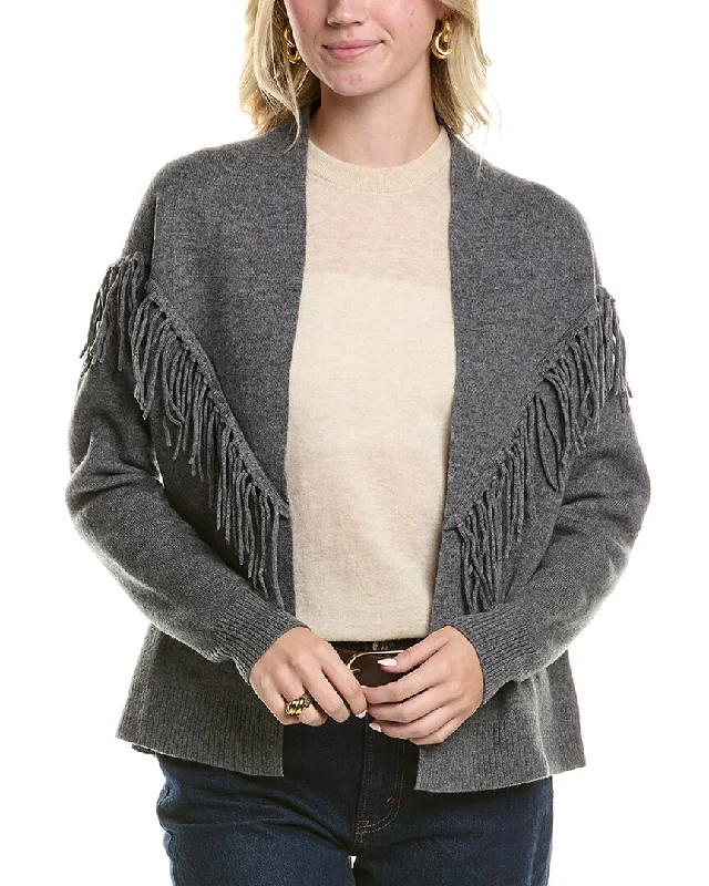 MEIR Fringe Wool & Cashmere-Blend Cardigan