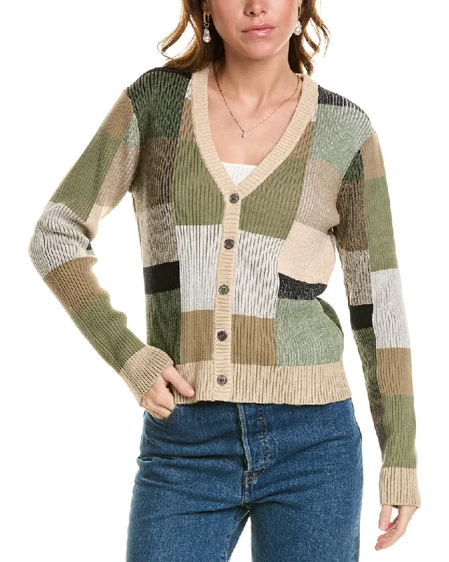 Minnie Rose Ribbed Cashmere-Blend Cardigan