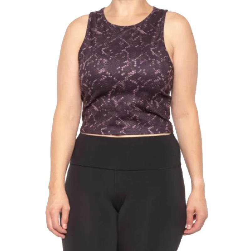 Women's Snake Print Crop Top,Dark Purple