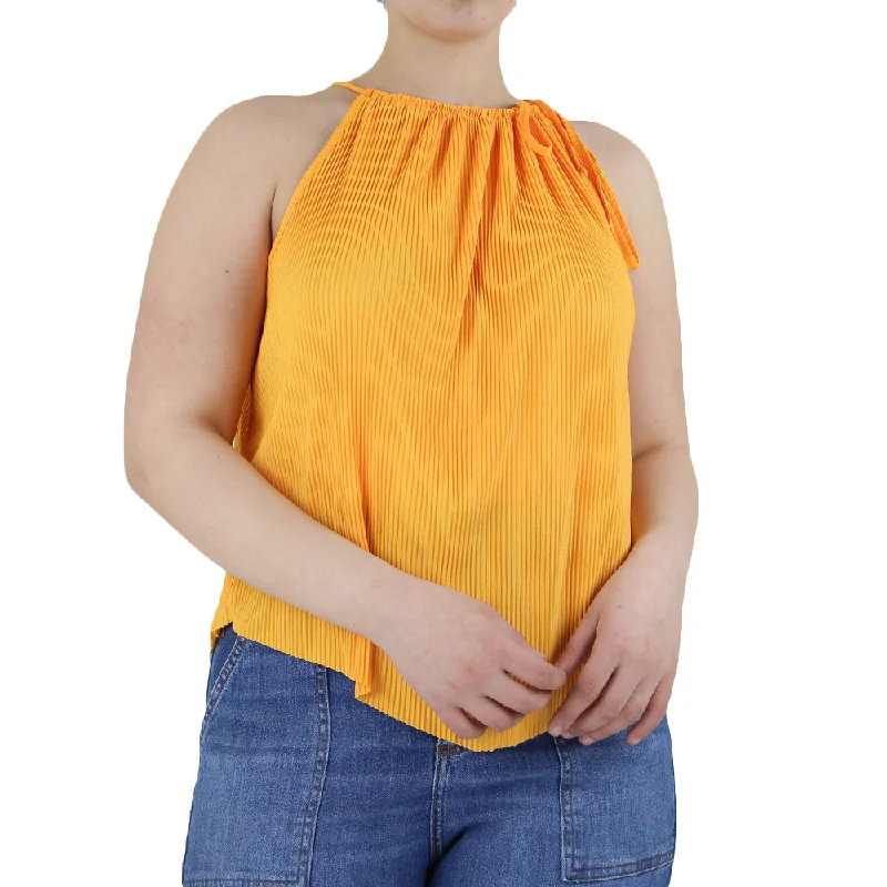 Women's Ribbed Crop Top,Orange