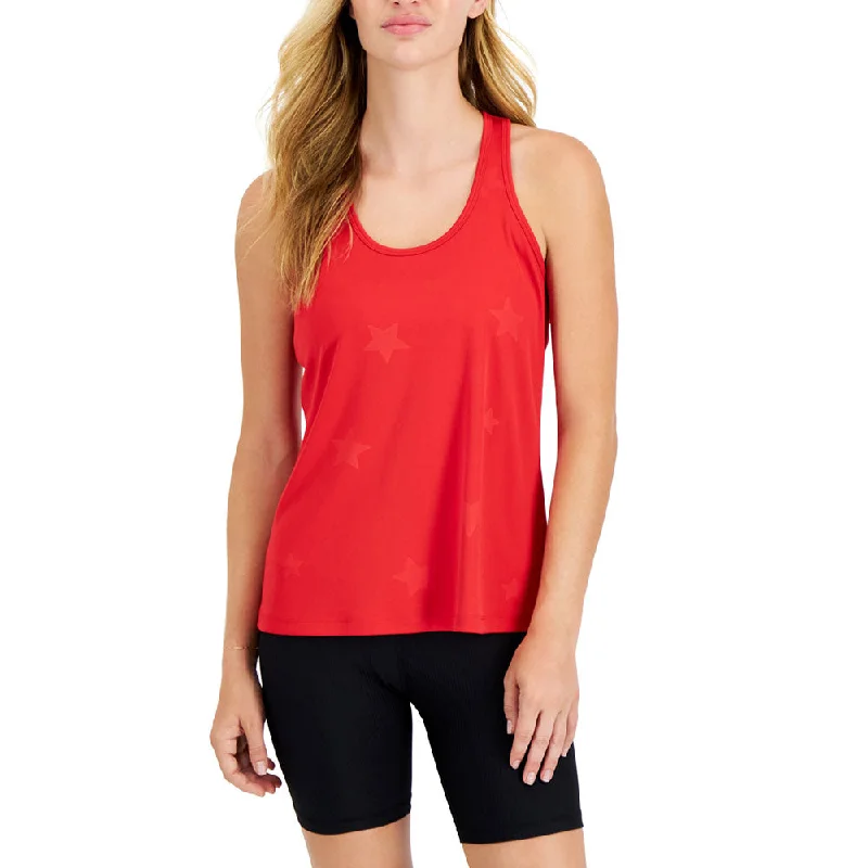 Women's Embossed Star Racerback Tank,Red