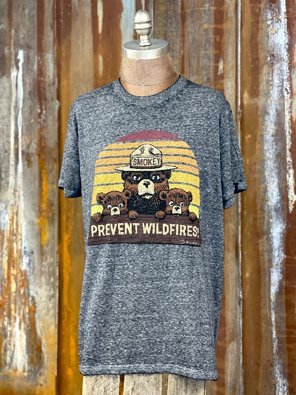 Smokey Bear & Cubs LUXE Tee- Charcoal Grey CLEARANCE