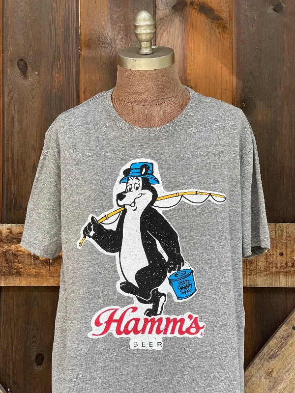 Hamm’s Fishing Bear Tee- Heather Grey