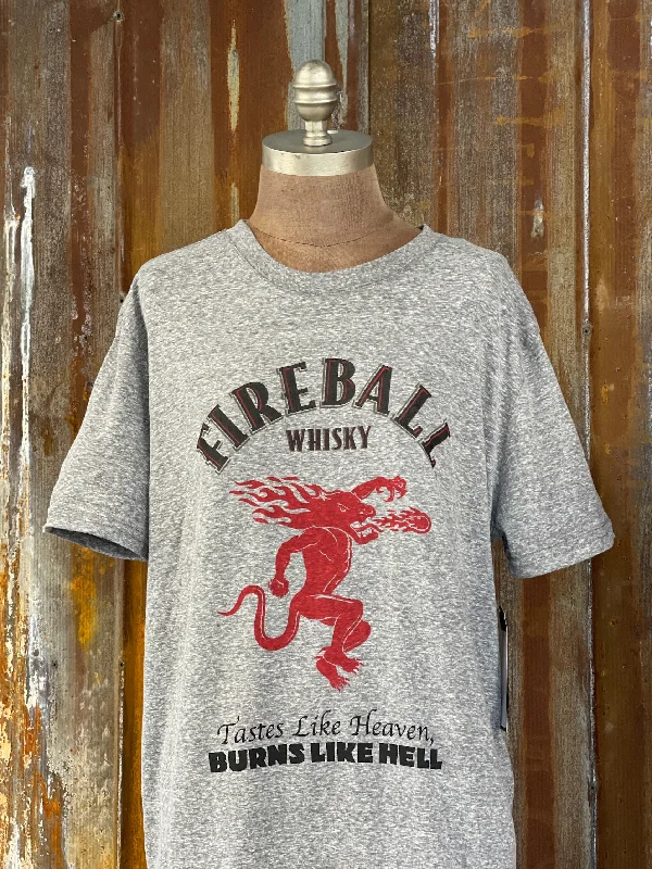 Fireball Label Tee- Heather Grey