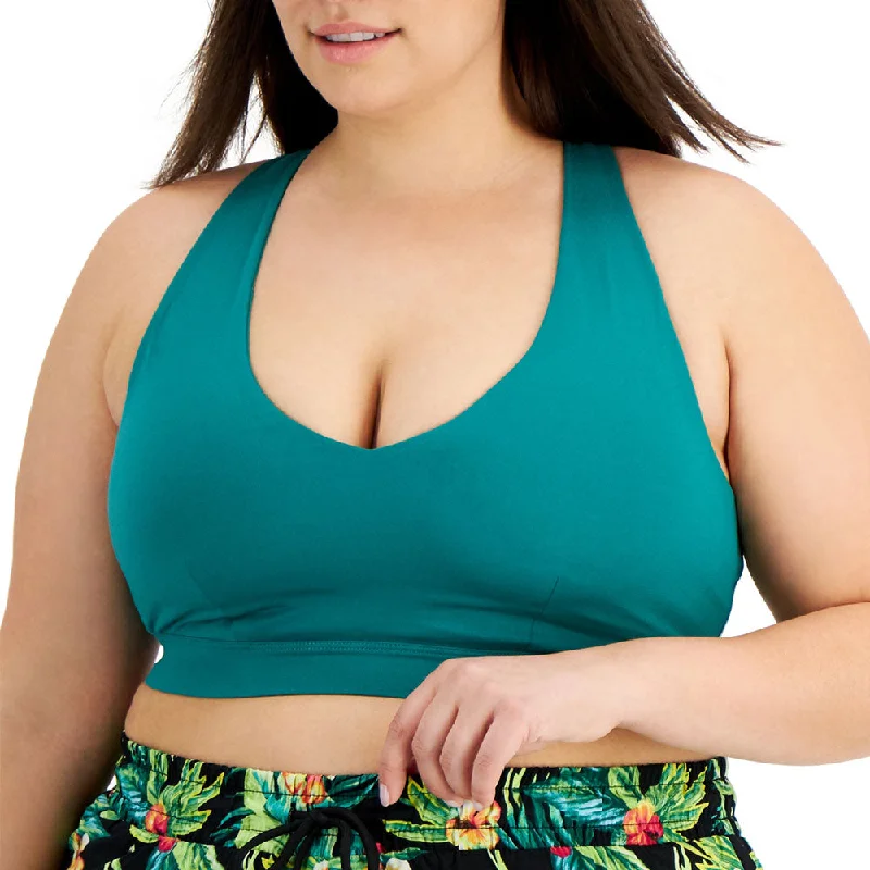 Women's Plus Size Match Set Sports Bra,Green