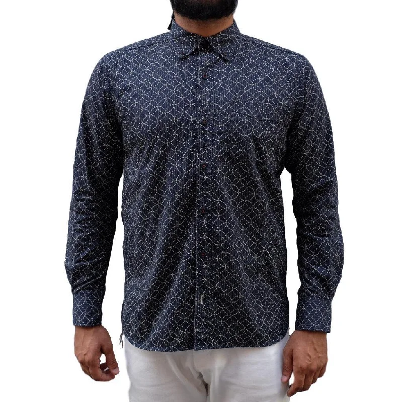 OD+MJ Indigo Sashiko Katazome Print L/S Shirt