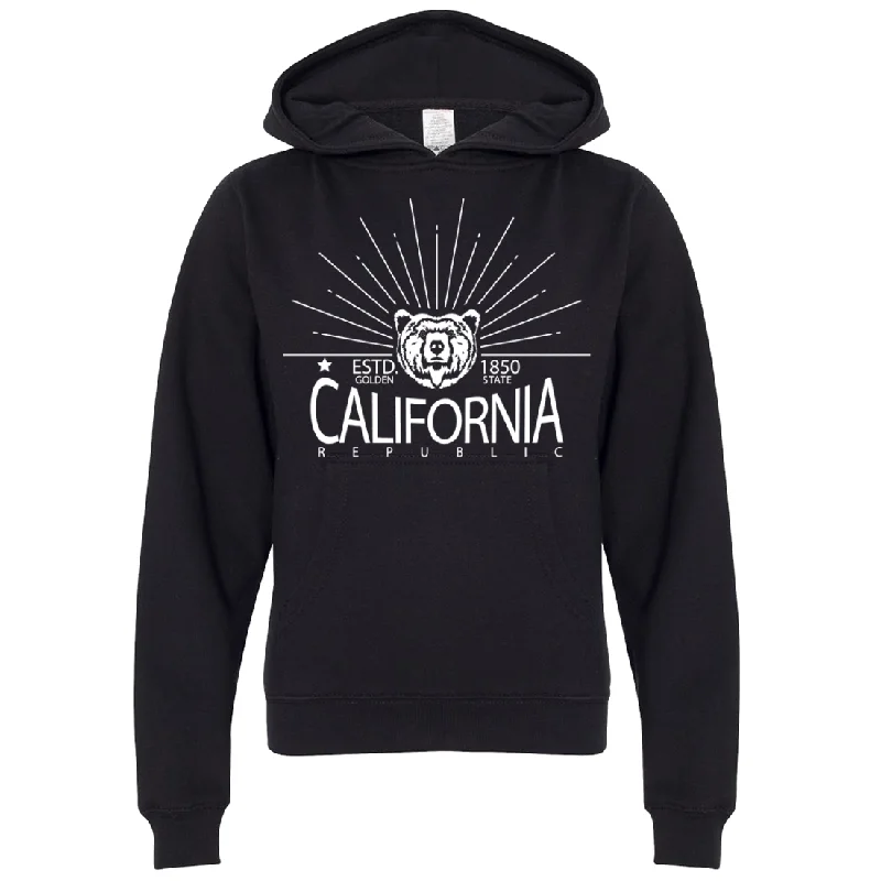 California Golden State White Print Premium Youth Sweatshirt Hoodie