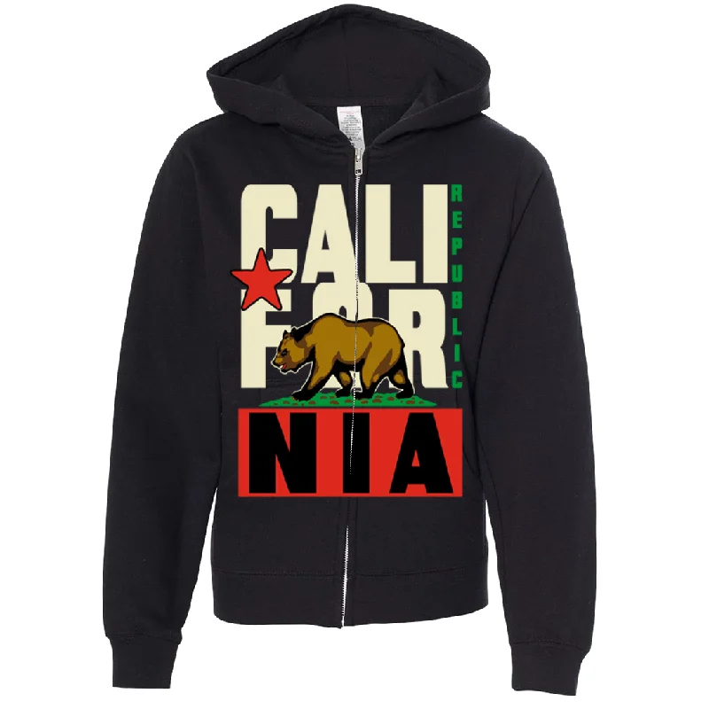 California Republic Original Retro Bold Premium Youth Zip-Up Hoodie