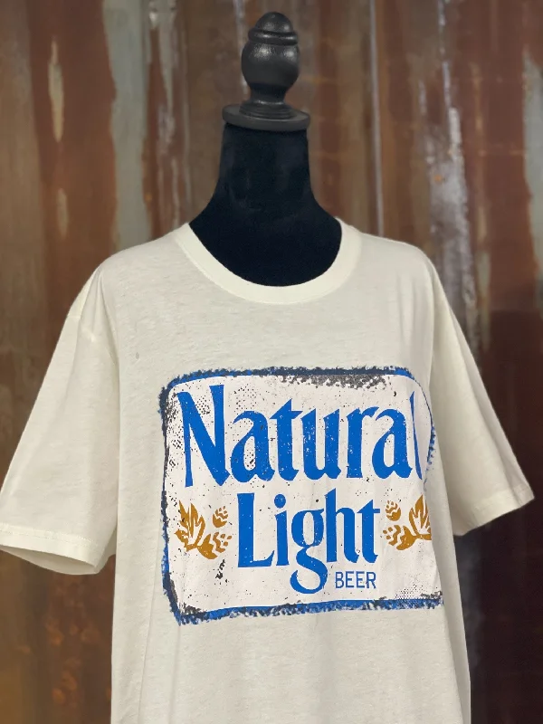 Natural Light Beer Tee- Luna White Angry Minnow