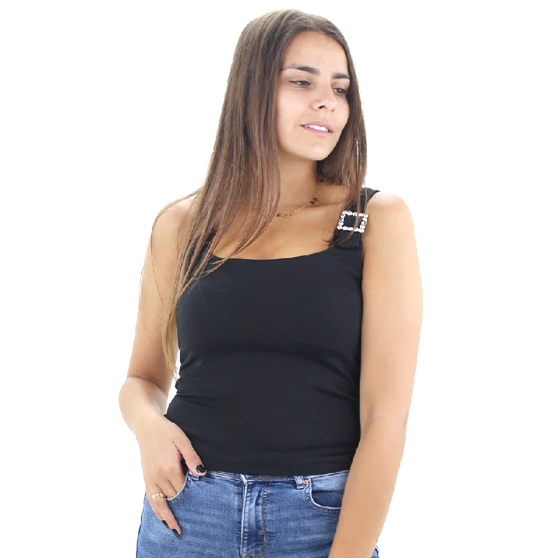 Women's Plain Crop Top,Black