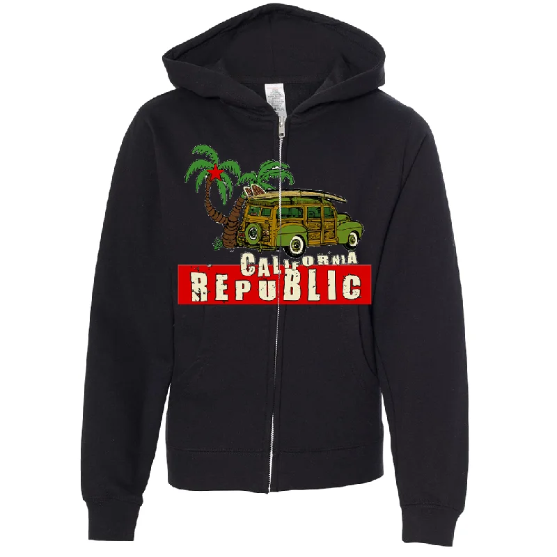 California Republic Woody Premium Youth Zip-Up Hoodie