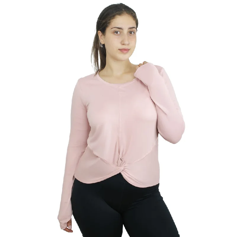 Women's Twist Front Training Top,Light Pink