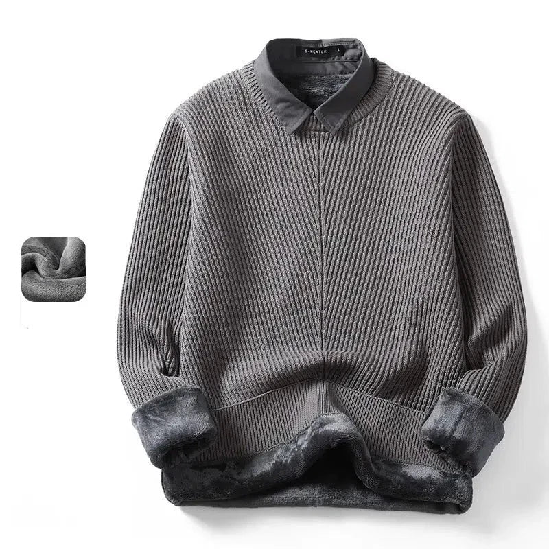 Two-piece Lapel Fleece Sweater