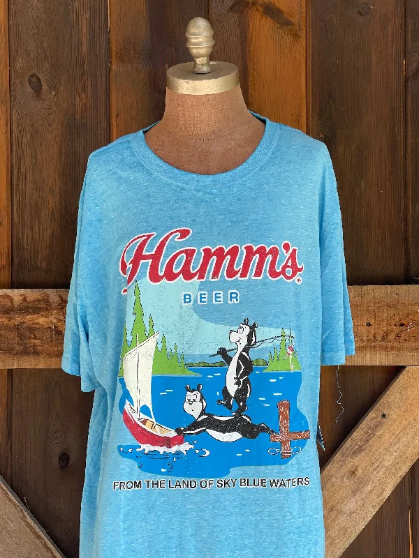 Hamm's Sailboat Bear Tee- Sky Blue