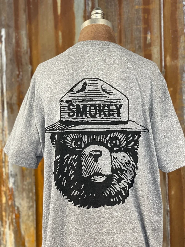 Smokey Bear 75 Years GRAPHIC Tee- Heather Grey