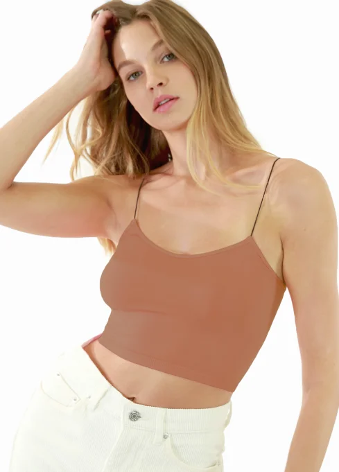 Skinny Strap Cropped Cami