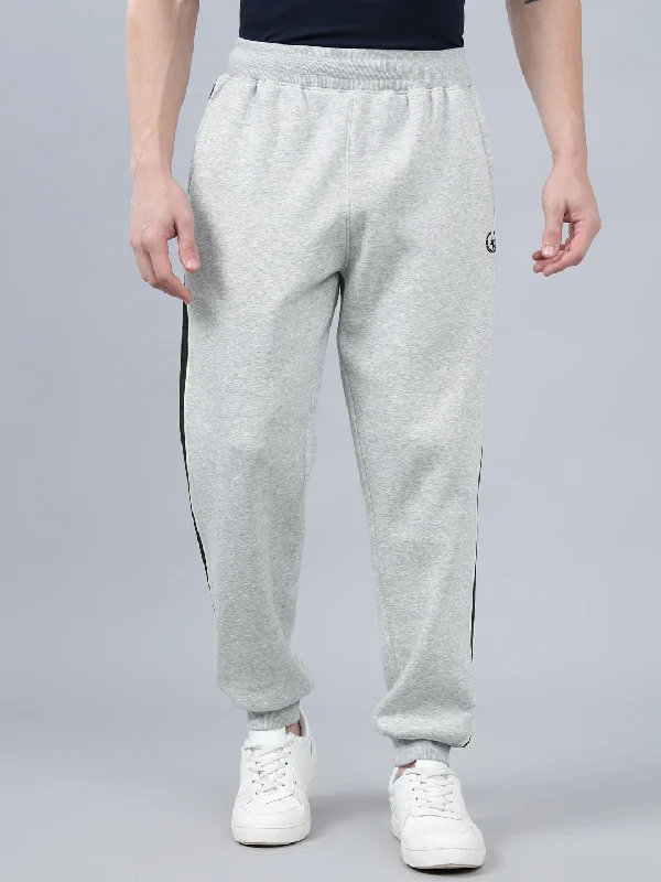 Men's Grey Solid Winter Track Pant