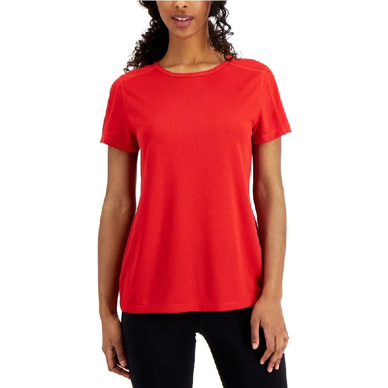 Women's Plain Mesh Sport Top,Red