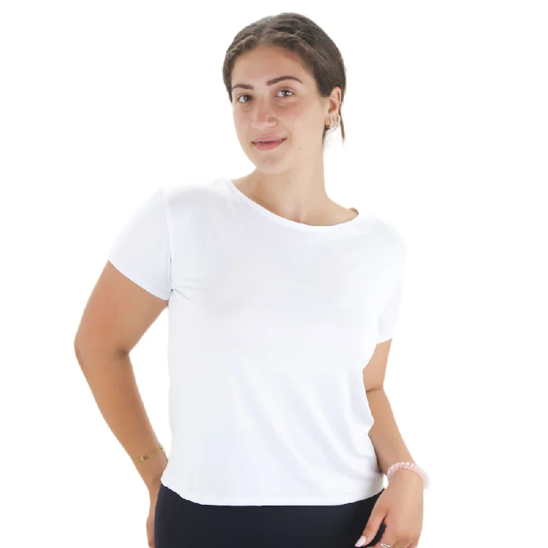 Women's Open Back Sport Top,White