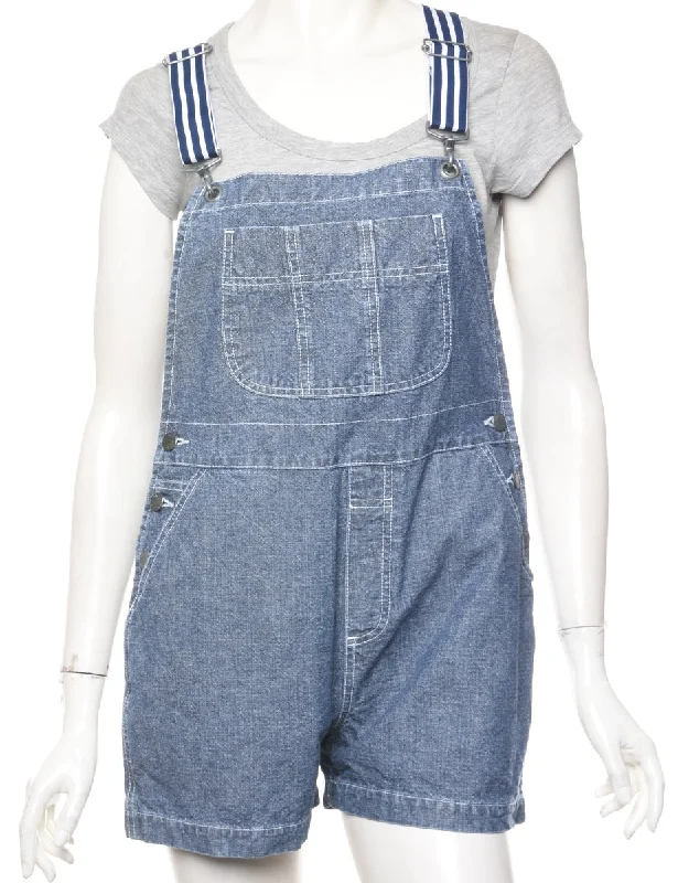 Stone Wash Cropped Dungarees - W33 L3