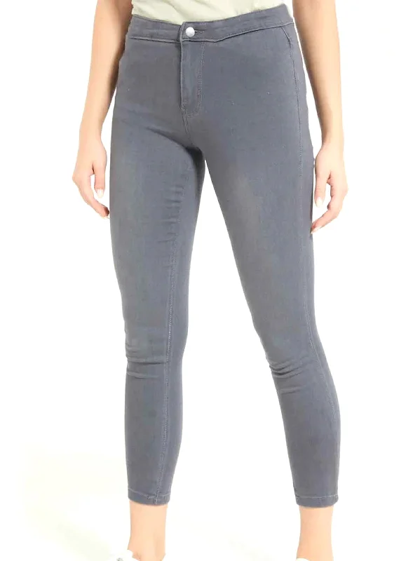 Women's Plain Skinny Jeans,Grey