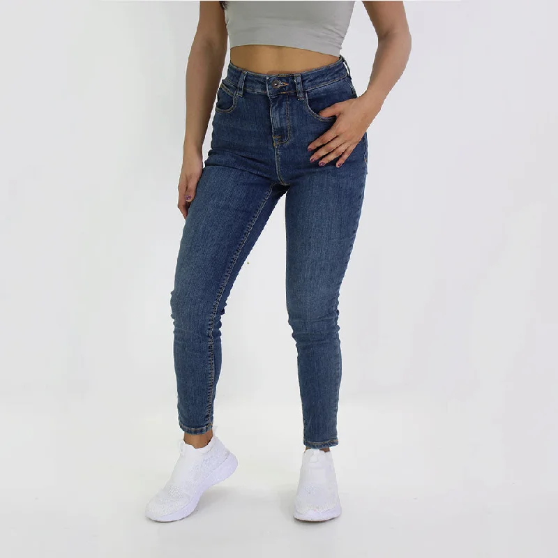 High-quality Design Women's High Rise Slim Leg Jeans,Blue