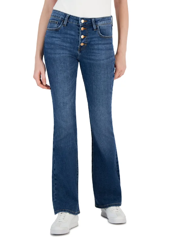 Women's Washed Flare Jeans,Blue