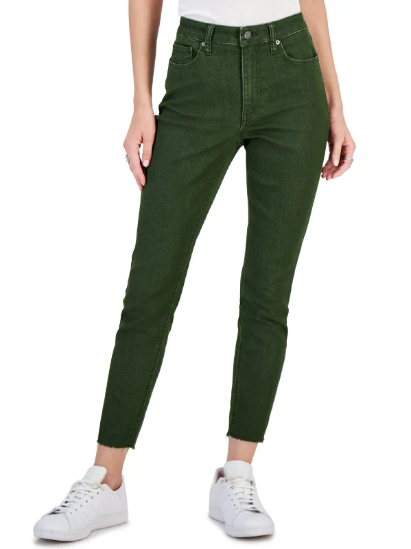 Women's Plain Skinny Jeans,Olive