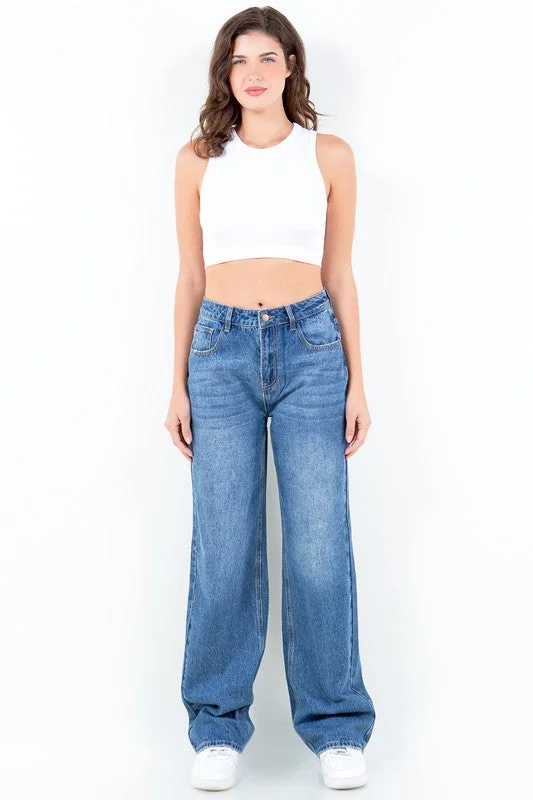 Loose Fit Straight Leg Jeans