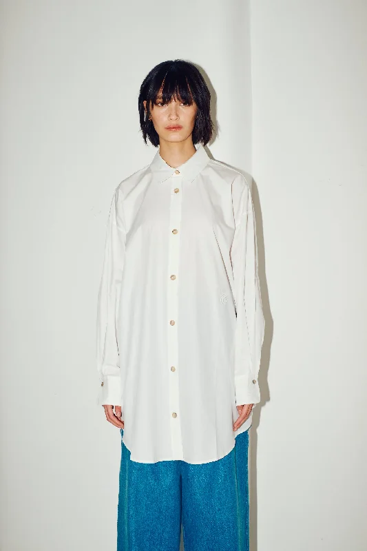 Cotton Poplin Oversized Shirt Dress