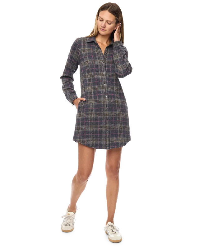 HERO STRETCH FLANNEL MINI DRESS