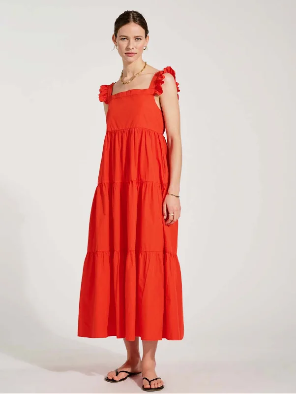 Katie Organic Cotton Dress | Tangerine