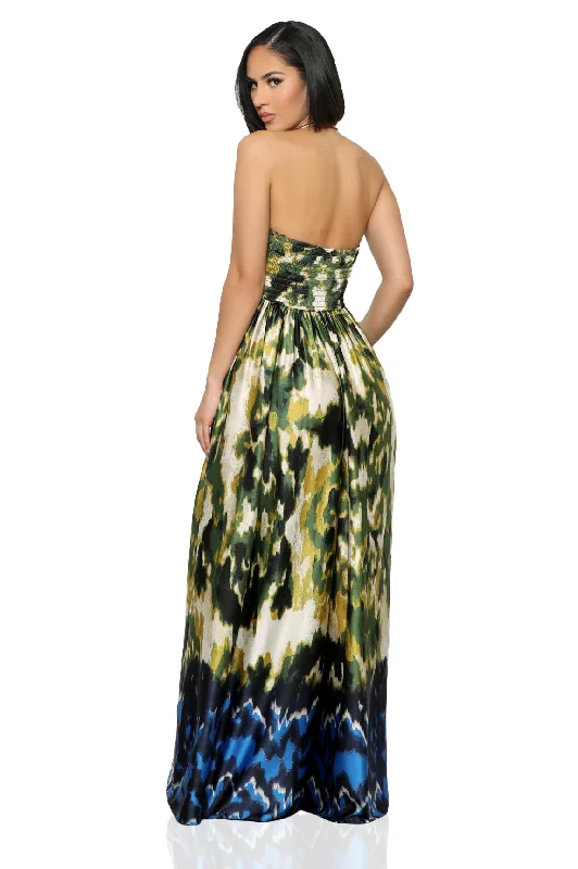 She Flows Wide Leg Jumpsuit (Green Multi)-FINAL SALE