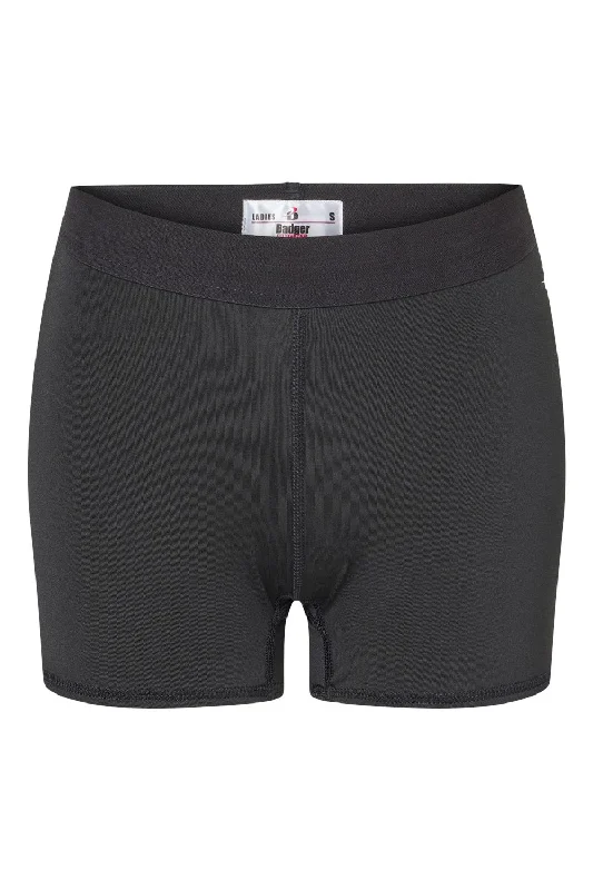 Badger Womens Moisture Wicking Pro Compression Shorts - Black