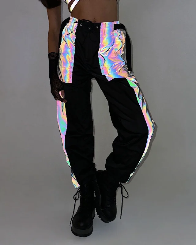 Time 2 Get Lit Rainbow Reflective Cargo Joggers