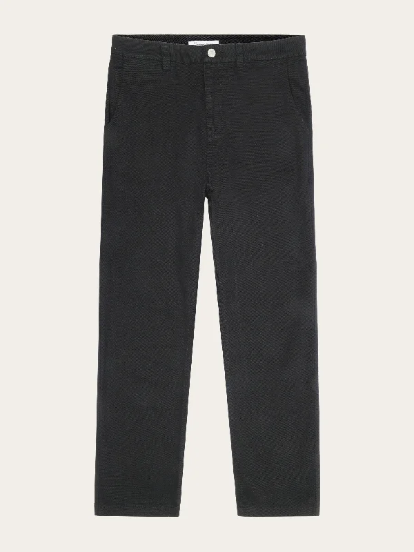 CALLA tapered mid-rise twill workwear pants - GOTS/Vegan - Black Jet