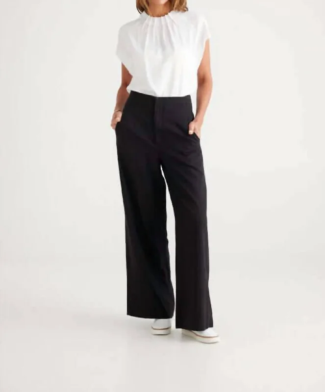 Dana Wide Leg Pants In Black