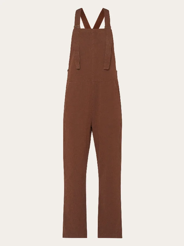 GALE straight slub yarn jumpsuit - GOTS/Vegan - Tiramisu